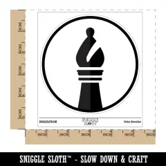 Chess Piece Black Bishop Waterproof Vinyl Phone Tablet Laptop Water Bottle Sticker Set - 5 Pack