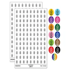 Dreidel Dreidl Jewish Hanukkah 200+ 0.50" Round Stickers Black