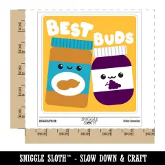 Peanut Butter and Jelly Best Buds Friends Waterproof Vinyl Phone Tablet Laptop Water Bottle Sticker Set - 5 Pack