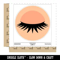 Cute Detailed Eyelashes Single Waterproof Vinyl Phone Tablet Laptop Water Bottle Sticker Set - 5 Pack