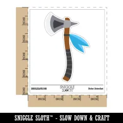 Tomahawk Native American Axe Tool Weapon Waterproof Vinyl Phone Tablet Laptop Water Bottle Sticker Set - 5 Pack
