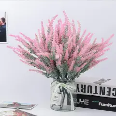 12 Bundles Artificial Lavender Flowers Silk (Red)