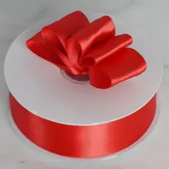 1.5" x 50 yards Single Side Satin Ribbon Red