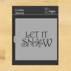 Let It Snow Cookie and Craft Stencil | CM213 by Designer Stencils | Cookie Decorating Tools | Baking Stencils for Royal Icing, Airbrush, Dusting Powder | Craft Stencils for Canvas, Paper, Wood | Reusable Food Grade Stencil