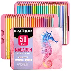 Macaron Pastel Colored Pencils,Set of 50 Colors,Artists Soft Core,Ideal for Drawing Sketching Shading,Coloring Pencils for Adults Kids Beginners
