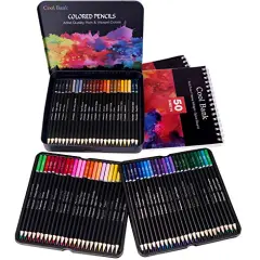 72 Professional Colored Pencils, Artist Pencils Set with 2 x 50 Page Drawing Pad(A4), Premium Artist Soft Series Lead with Vibrant Colors for Sketching, Shading & Coloring in Tin Box
