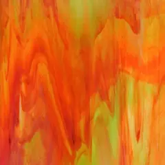 Wissmach Stained Glass Sheet: Orange and Green, Wisspy Opal