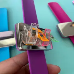 Magnetic slap bracelets Red