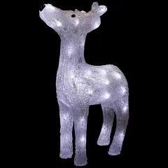 Northlight LED Lighted Commercial Grade Acrylic Reindeer Outdoor Christmas Decoration - 15" - Pure White Lights Clear