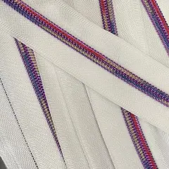White with Jewel teeth zipper tape