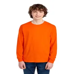 Youth Crew Neck Long Sleeve Safety T-Shirt | RADYAN&reg; Orange