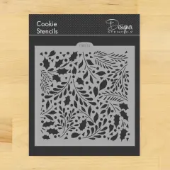 Winter Greenery Cookie & Craft Stencil | CM212 by Designer Stencils | Stencils for Royal Icing, Airbrush, Dusting Powder |