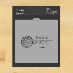 Paris Postmark Cookie and Craft Stencil | CM200 by Designer Stencils | Stencils for Royal Icing, Airbrush, Dusting Powder |