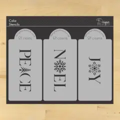 Joy, Noel, Peace Horizontal Cookie Stencil Set | C1089 by Designer Stencils | Cookie Decorating Tools |