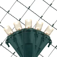 4x6 Ft. 5mm LED Net Lights - 100 Warm White Lamps on Green Wire