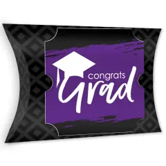 Big Dot of Happiness Purple Grad - Best is Yet to Come - Favor Gift Boxes - Purple Graduation Party Large Pillow Boxes - Set of 12