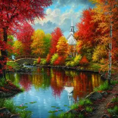 Sunsout Autumn Tranquility 1000 pc Large Pieces Jigsaw Puzzle 69621