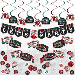 Big Dot of Happiness Christmas Pajamas - Holiday Plaid PJ Party Supplies Decoration Kit - Decor Galore Party Pack - 51 Pieces