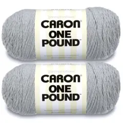 Caron One Pound Soft Graymix Yarn - 2 Pack of 454g/16oz - Acrylic - 4 Medium (Worsted) - 812 Yards - Knitting/Crochet
