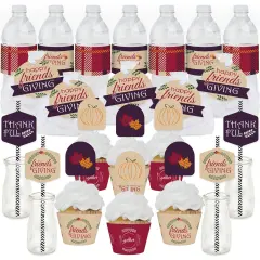 Big Dot of Happiness Friends Thanksgiving Feast - Friendsgiving Favors and Cupcake Kit - Fabulous Favor Party Pack - 100 Pieces