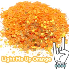 Light Me Up Orange Florescent Holographic Premium Pixie for Poxy Chunky Glitter Mix
