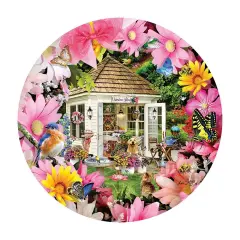 Sunsout Garden Shed in Flower 500 pc Round Jigsaw Puzzle 35254
