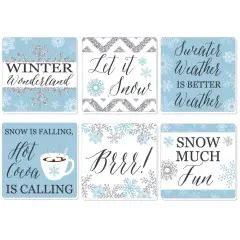 Big Dot of Happiness Winter Wonderland - Snowflake Holiday Party and Winter Wedding Decorations - Drink Coasters - Set of 6
