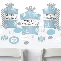 Big Dot of Happiness Winter Wonderland - Snowflake Holiday Party and Winter Wedding Decor and Confetti - Terrific Table Centerpiece Kit - Set of 30