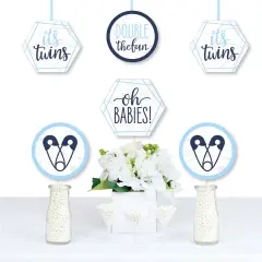 Big Dot of Happiness It's Twin Boys - Decorations DIY Blue Twins Baby Shower Essentials - Set of 20