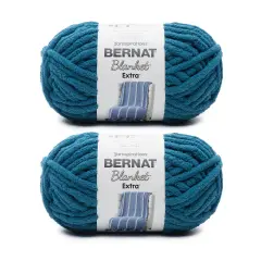 Bernat Blanket Extra Velveteal Yarn - 2 Pack of 300g/10.5oz - Polyester - 7 Jumbo - 97 Yards - Knitting/Crochet