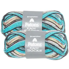 (Pack of 2) Patons Kroy Socks Yarn-Turquoise Jacquard