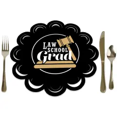 Big Dot of Happiness Law School Grad - Future Lawyer Graduation Party Round Table Decorations - Paper Chargers - Place Setting For 12