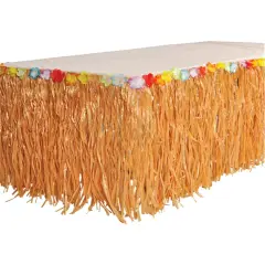 Hawaiian Luau Artificial Flower Grass Table Skirt Party Decoration