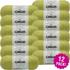 Multipack of 12 - Caron Simply Soft Solids Yarn-Chartreuse