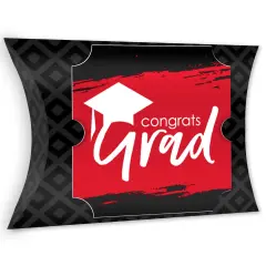 Big Dot of Happiness Red Grad - Best is Yet to Come - Favor Gift Boxes - Red Graduation Party Large Pillow Boxes - Set of 12