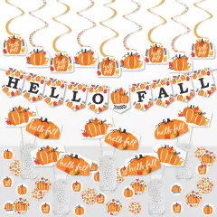 Big Dot of Happiness Fall Pumpkin - Halloween or Thanksgiving Party Supplies Decoration Kit - Decor Galore Party Pack - 51 Pieces