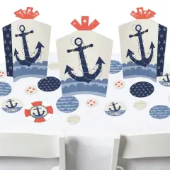 Big Dot of Happiness Ahoy - Nautical - Baby Shower or Birthday Party Decor and Confetti - Terrific Table Centerpiece Kit - Set of 30