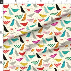 Various Fabrics by the Yard or Fat Quarter Mod, Rainbow, Bird, Nursery, Scandinavian, Gender Neutral, Yellow, Midcentury Custom Printed Fabric by Spoonflower
