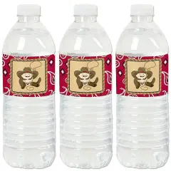 Big Dot of Happiness Little Cowboy - Western Baby Shower or Birthday Party Water Bottle Sticker Labels - Set of 20