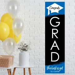 Big Dot of Happiness Blue Graduation Party Door Decoration - Vertical Banner