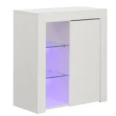 Office or Living Room Side Storage Cabinet with LED White