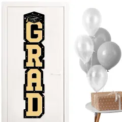 Big Dot of Happiness Hello College - Graduation Banner - Vertical Shaped Banner Decorations