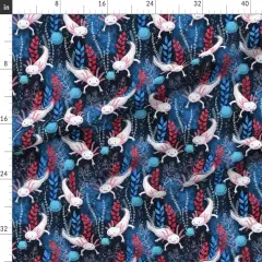 Various Fabrics by the Yard or Fat Quarter World Fish Cute Pattern Amphibians Newts Science Custom Printed Fabric by Spoonflower