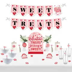 Big Dot of Happiness Happy Valentine's Day - DIY Valentine Hearts Party Sweet Treats Signs - Snack Bar Decorations Kit - 50 Pieces