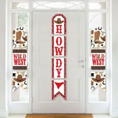 Big Dot of Happiness Western Hoedown - Hanging Vertical Paper Door Banners - Wild West Cowboy Party Wall Decoration Kit - Indoor Door Decor
