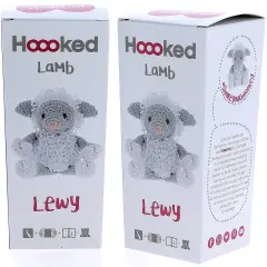 Multipack of 2 - Hoooked Lamb Lewy Yarn Kit W/Eco Barbante Yarn-White & Gray