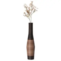 Tall Decorative Unique Floor Vase, Freestanding Designer Modern Floor Vase, floor flower vase, PVC Floor Vase, Large Flower Holder, 41-Inch-Tall Vase Brown