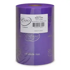 Decorative Matte Tulle Spool of 6 inch X 100 yards Purple