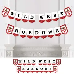Big Dot of Happiness Western Hoedown - Wild West Cowboy Party Bunting Banner - Party Decorations - Wild West Hoedown
