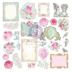 Avec Amour Collection Ephemera - 54 pcs w/ foil accents / paper Scrapbook Supplies Material For Craft Notebooksdecoupage Album Journals Planners Art Journaling Bullet